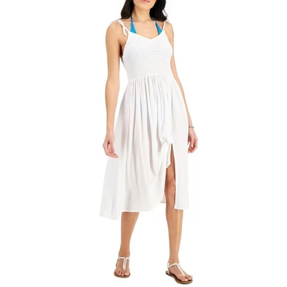 Miken Juniors' Smocked Midi Dress Cover-Up, Created for Macy's Women's Swimsuit - Picture 1 of 5